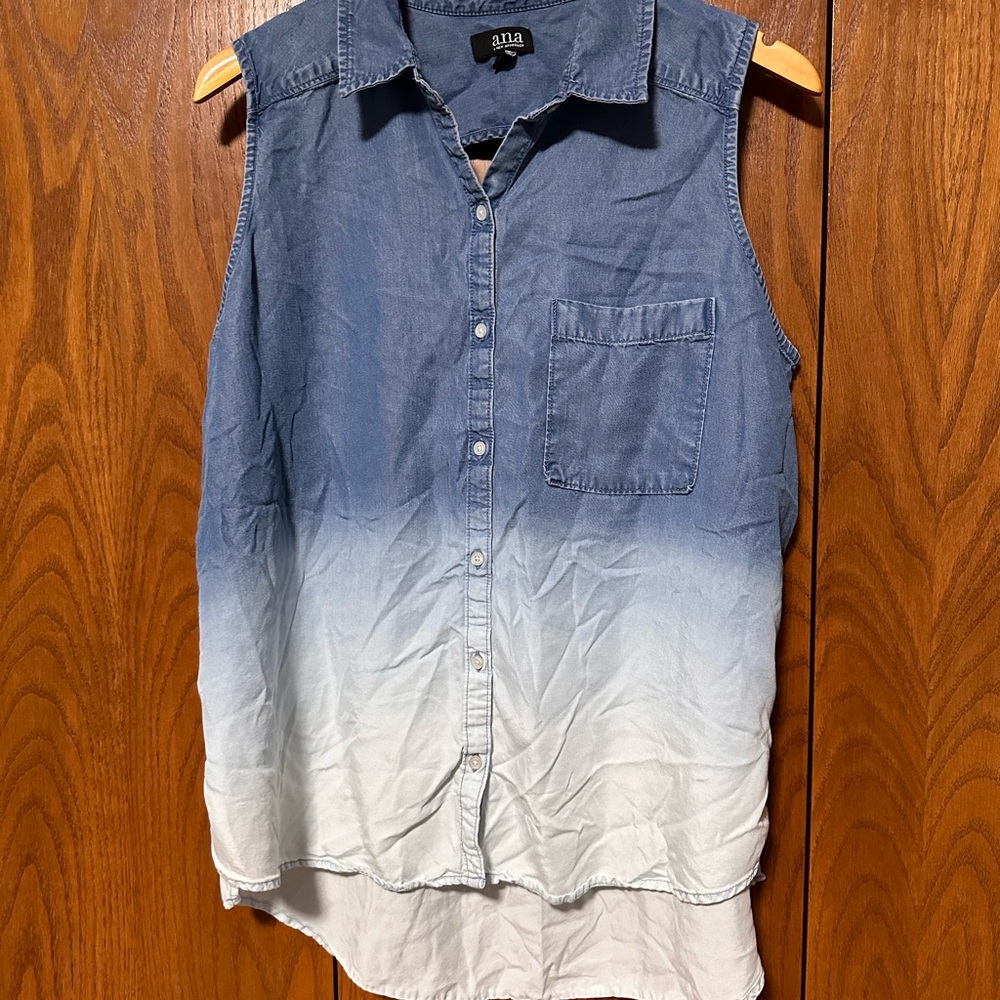 a.n.a Blue Ombre Sleeveless Shirt